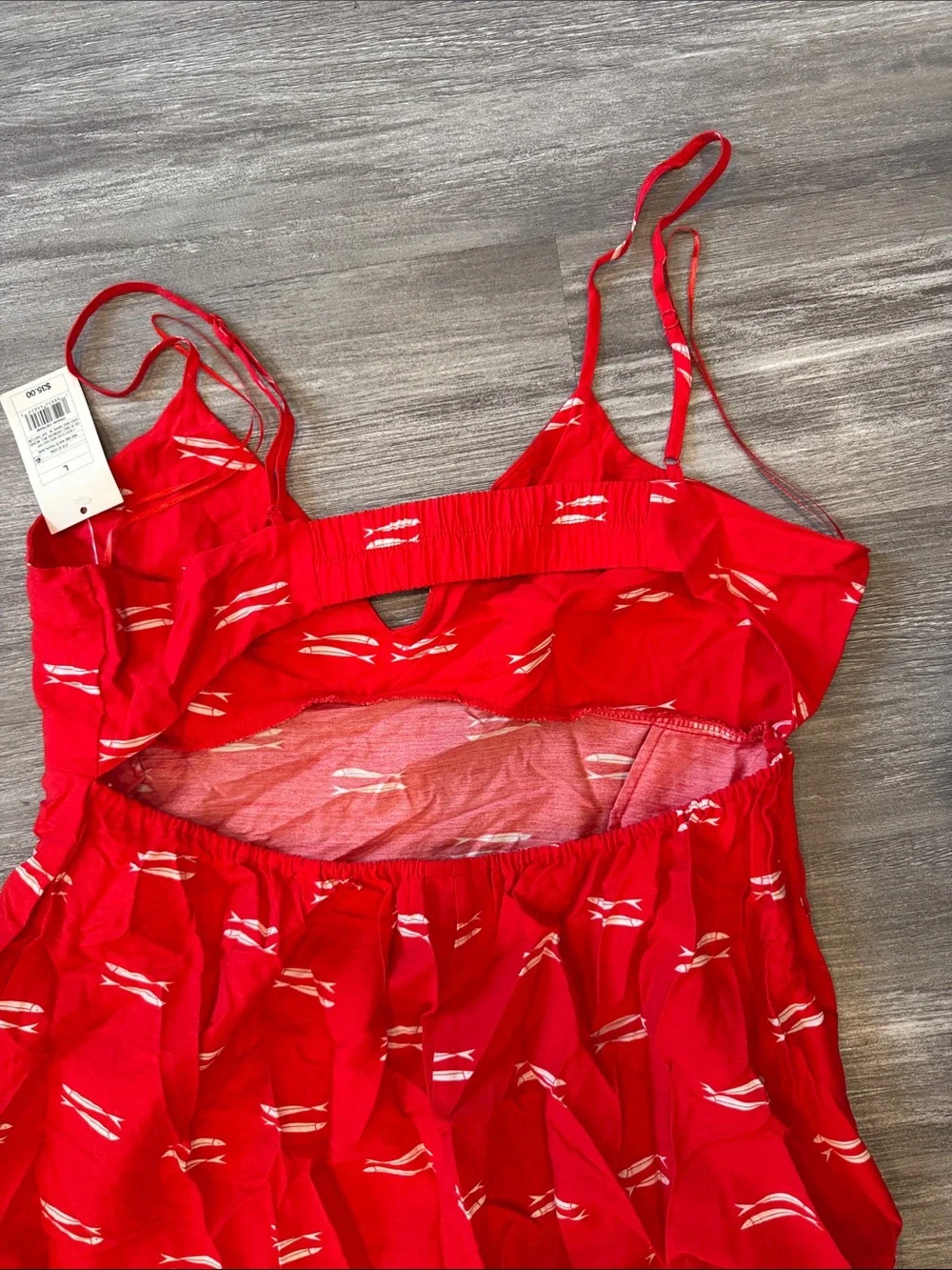 NWT A New Day Red Maxi Dress with White Print - Picture 5 of 7